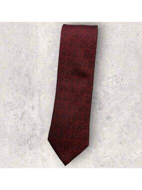 PINEDA COVALIN Silk Tie MEXICO XL Burgundy Store Of The Sun W:3.4" EUC